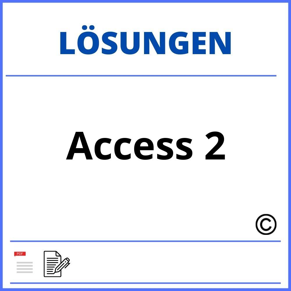 Access 2 Lösungen Pdf