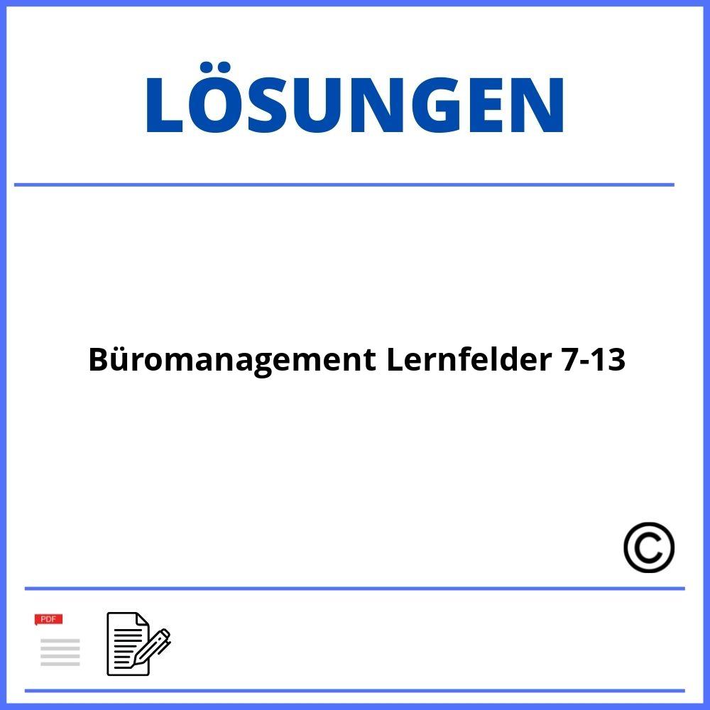 Büromanagement Lernfelder 7-13 Lösungen Pdf