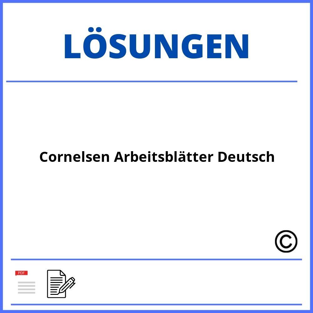 Cornelsen Arbeitsblätter Deutsch Lösungen Pdf