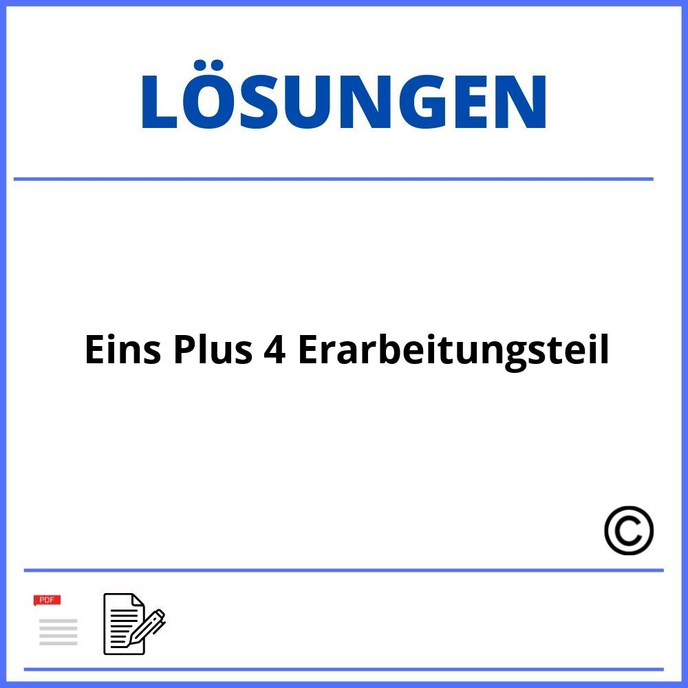 Eins Plus 4 Erarbeitungsteil Lösungen Pdf