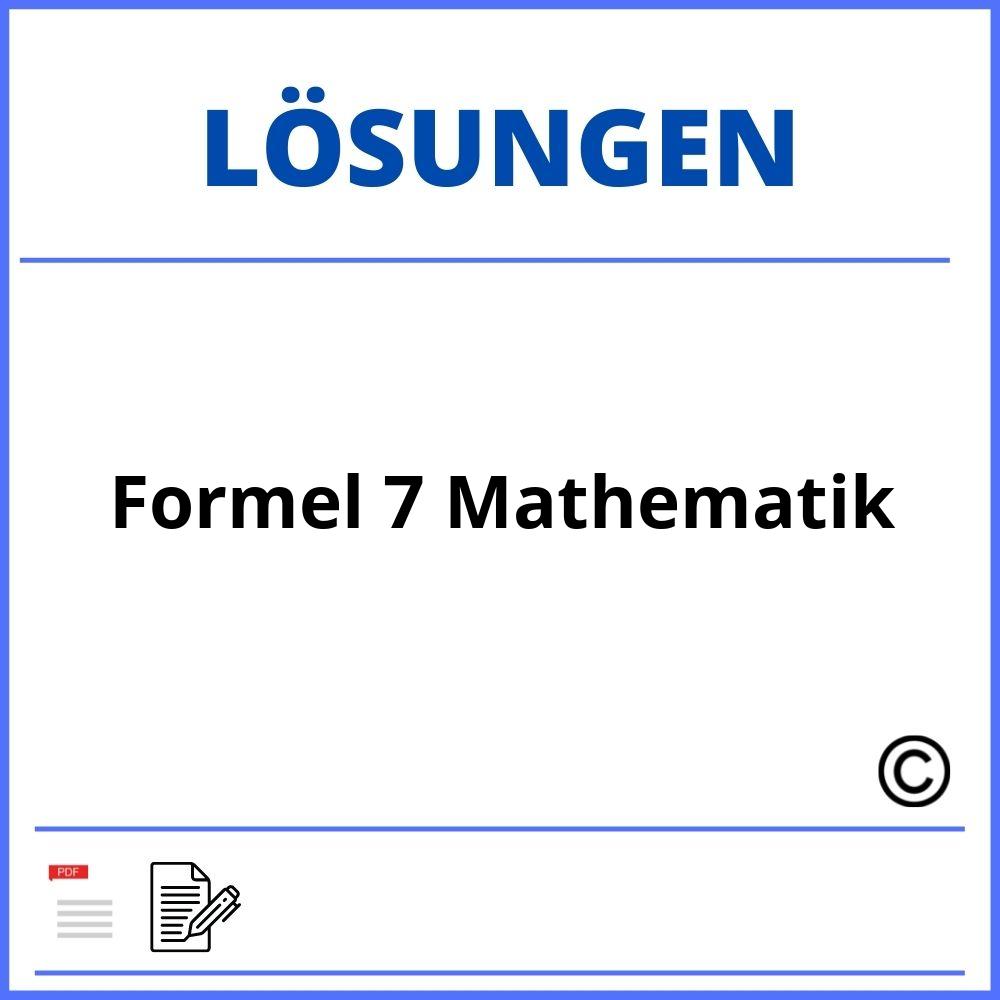 Formel 7 Mathematik Lösungen Online