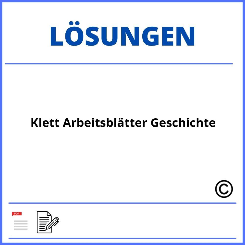 Klett Arbeitsblätter Geschichte Lösungen