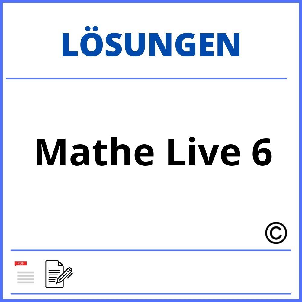 Mathe Live 6 Lösungen Pdf