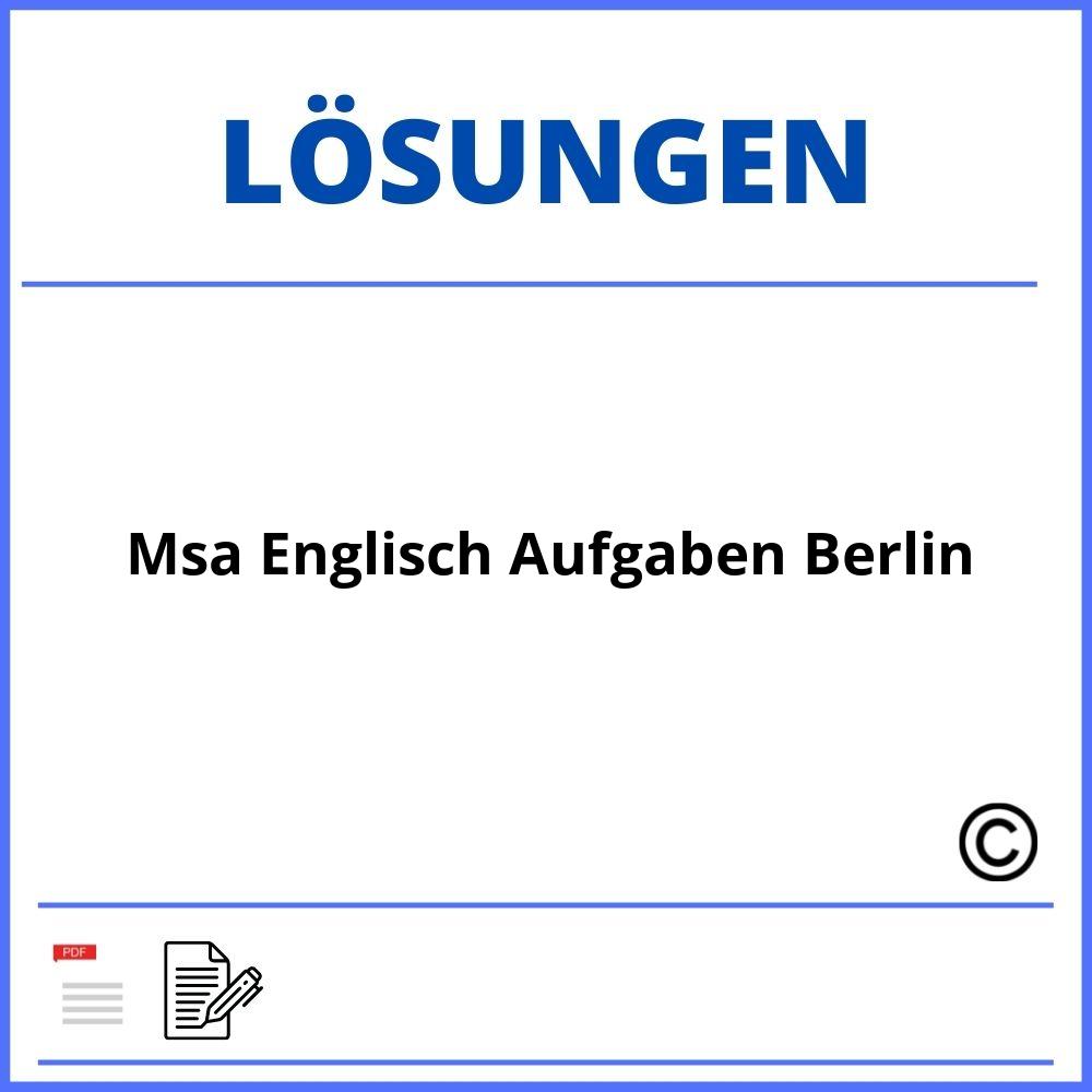 Msa Englisch Aufgaben Und Lösungen Berlin