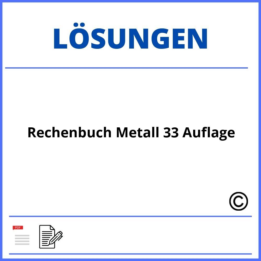 Rechenbuch Metall Lösungen 33 Auflage Pdf